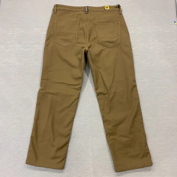 CAT Caterpillar Work Pants Mens 36 x 30 Brown Canvas Fleece Lined Insulated - Picture 3 of 12